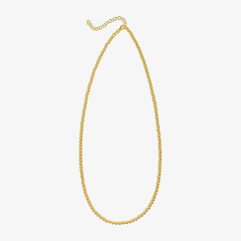 Unisex Adult 14K Gold 18 Inch Bead Chain Necklace