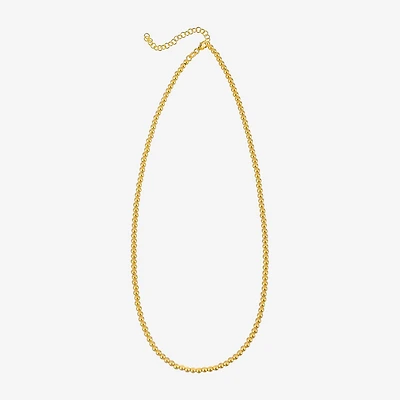 Unisex Adult 14K Gold 18 Inch Bead Chain Necklace
