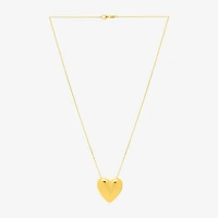 Unisex Adult 14K Gold Heart 18 Inch Pendant Necklace