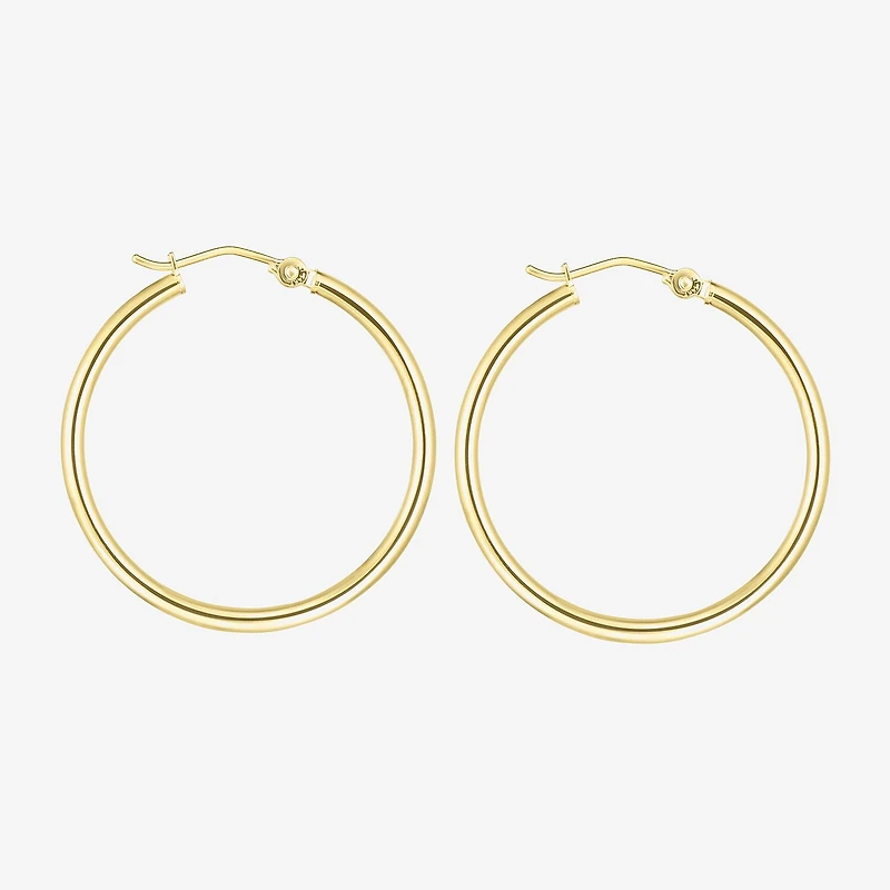 Womens 14K Gold 30mm Hoop Earrings