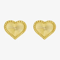 14K Gold 10.5mm Heart Stud Earrings
