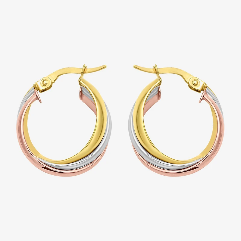Womens 14K Gold 20mm Hoop Earrings