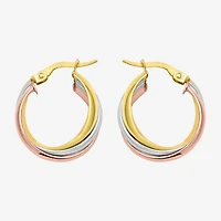 Womens 14K Gold 20mm Hoop Earrings