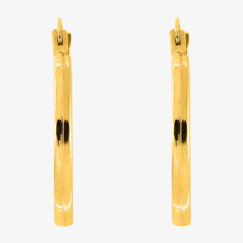 Womens 14K Gold 11mm Hoop Earrings