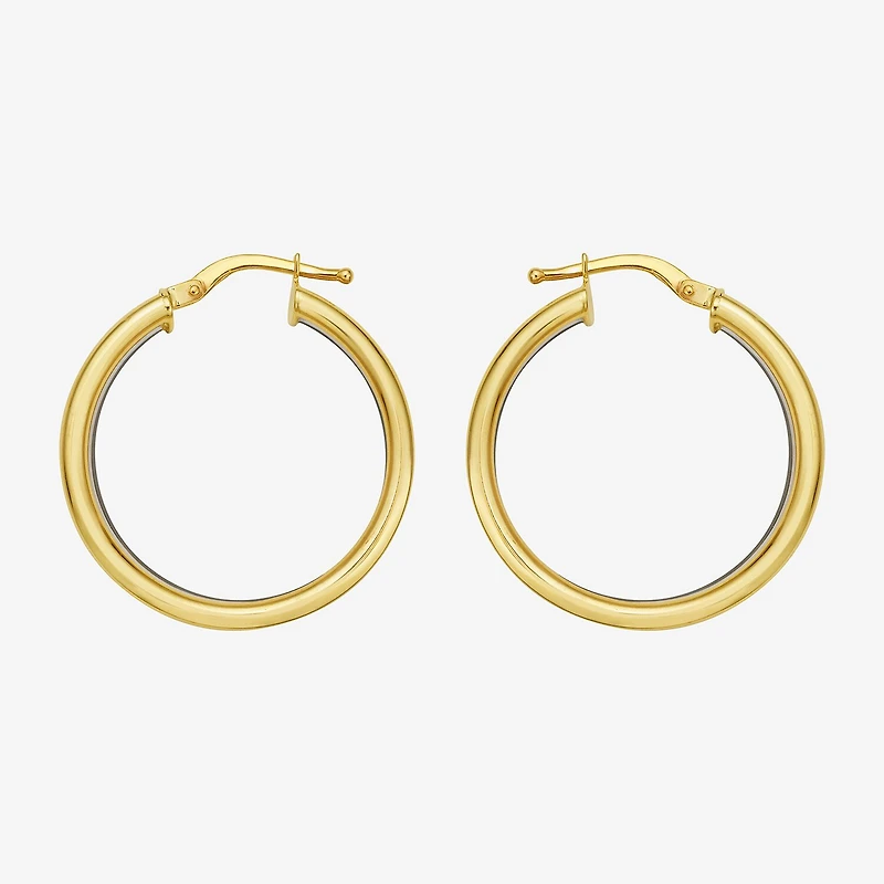 Womens 14K Gold 27mm Hoop Earrings