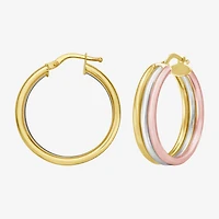 Womens 14K Gold 27mm Hoop Earrings