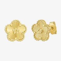 14K Gold 10.6mm Flower Stud Earrings