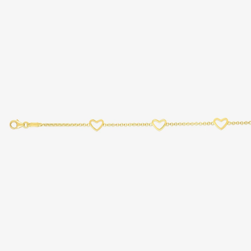 Girls 14K Gold 6 Inch Cable Chain Bracelet