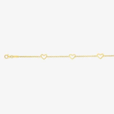 Girls 14K Gold 6 Inch Cable Chain Bracelet