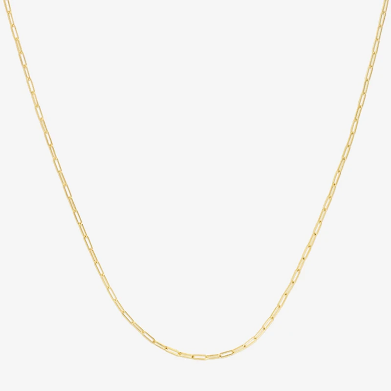 Womens 14K Gold 10 Inch Paperclip Ankle Bracelet