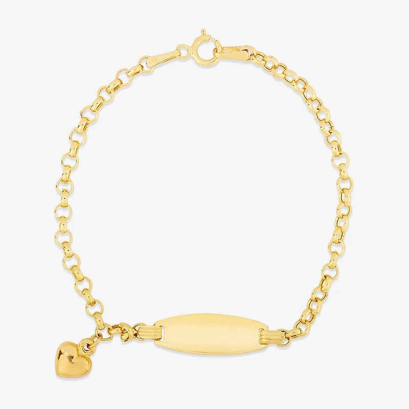 Girls 14K Gold 6 Inch Cable Chain Bracelet