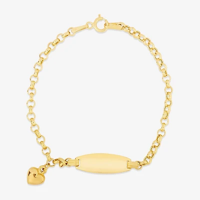 Girls 14K Gold 6 Inch Cable Chain Bracelet