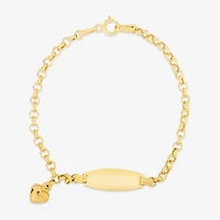Girls 14K Gold 6 Inch Cable Chain Bracelet