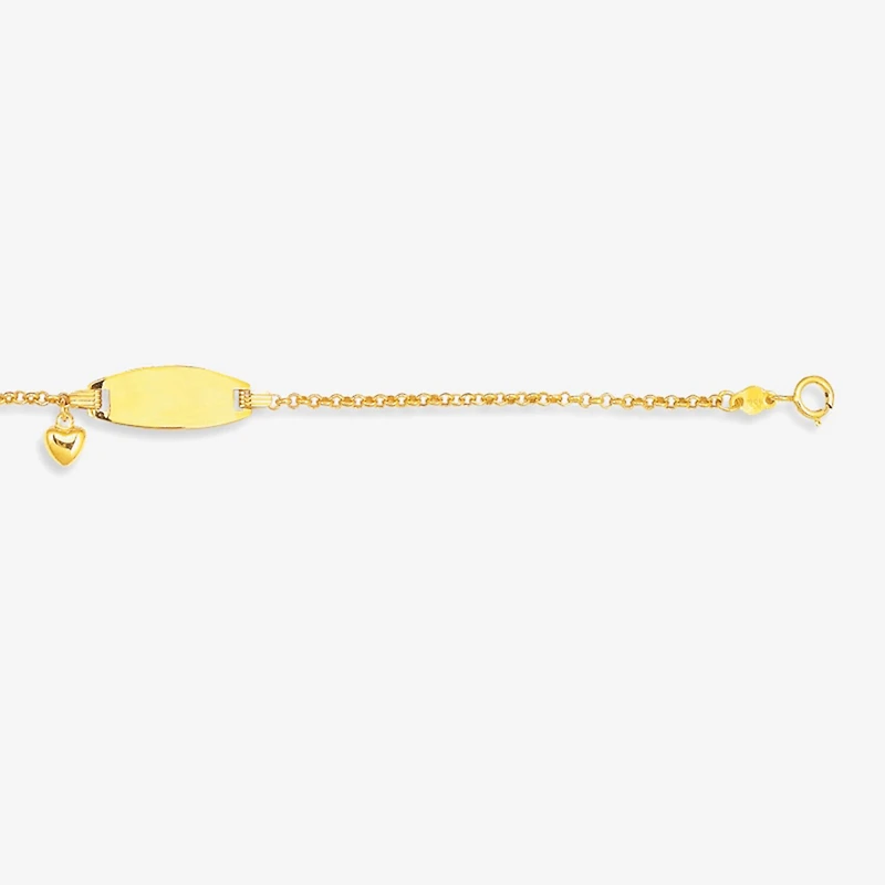 Girls 14K Gold 6 Inch Cable Chain Bracelet