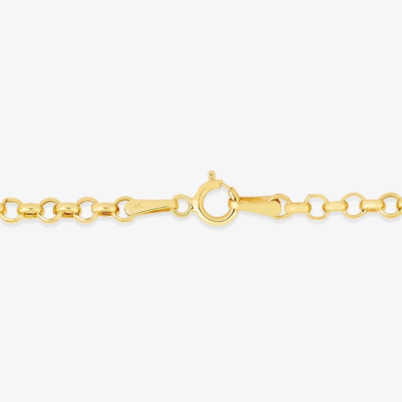 Girls 14K Gold 6 Inch Cable Chain Bracelet