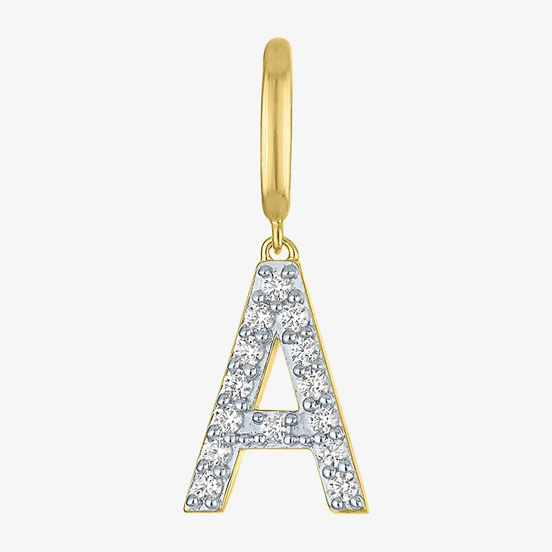 Charmed by Diamond Addiction 1/10 CT. T.W. Initials (G-H / Si2-I1) White 14K Gold Over Silver Charm