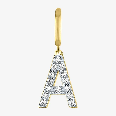 Charmed by Diamond Addiction 1/10 CT. T.W. Initials (G-H / Si2-I1) White 14K Gold Over Silver Charm