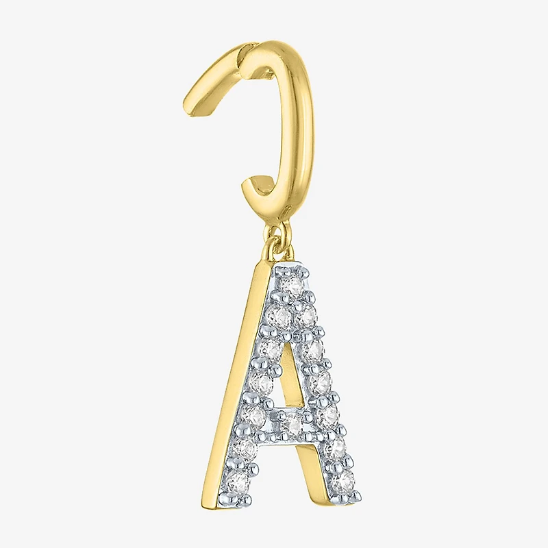 Charmed by Diamond Addiction 1/10 CT. T.W. Initials (G-H / Si2-I1) White 14K Gold Over Silver Charm