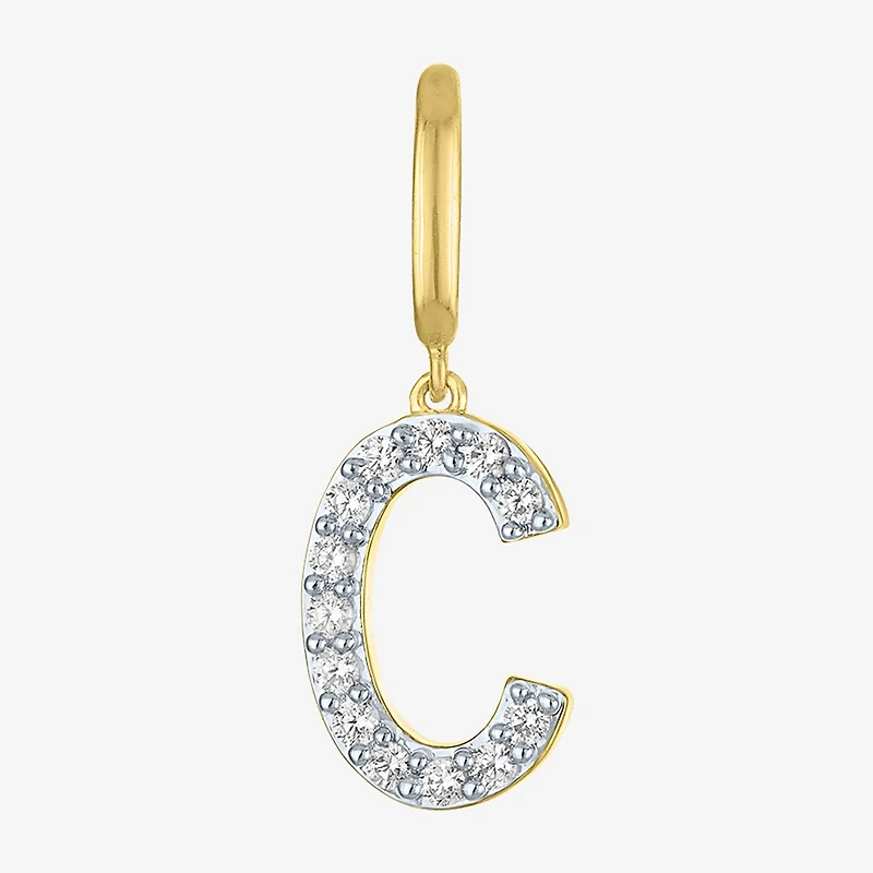Charmed by Diamond Addiction 1/10 CT. T.W. Initials (G-H / Si2-I1) White 14K Gold Over Silver Charm
