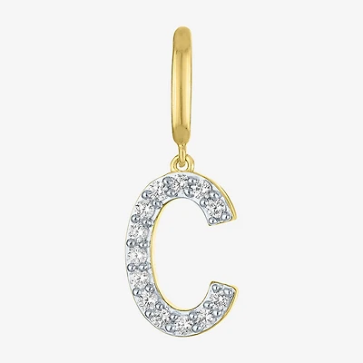 Charmed by Diamond Addiction 1/10 CT. T.W. Initials (G-H / Si2-I1) White 14K Gold Over Silver Charm