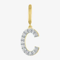 Charmed by Diamond Addiction 1/10 CT. T.W. Initials (G-H / Si2-I1) White 14K Gold Over Silver Charm