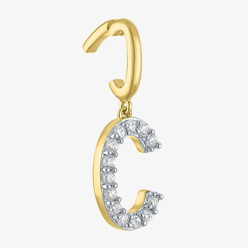 Charmed by Diamond Addiction 1/10 CT. T.W. Initials (G-H / Si2-I1) White 14K Gold Over Silver Charm