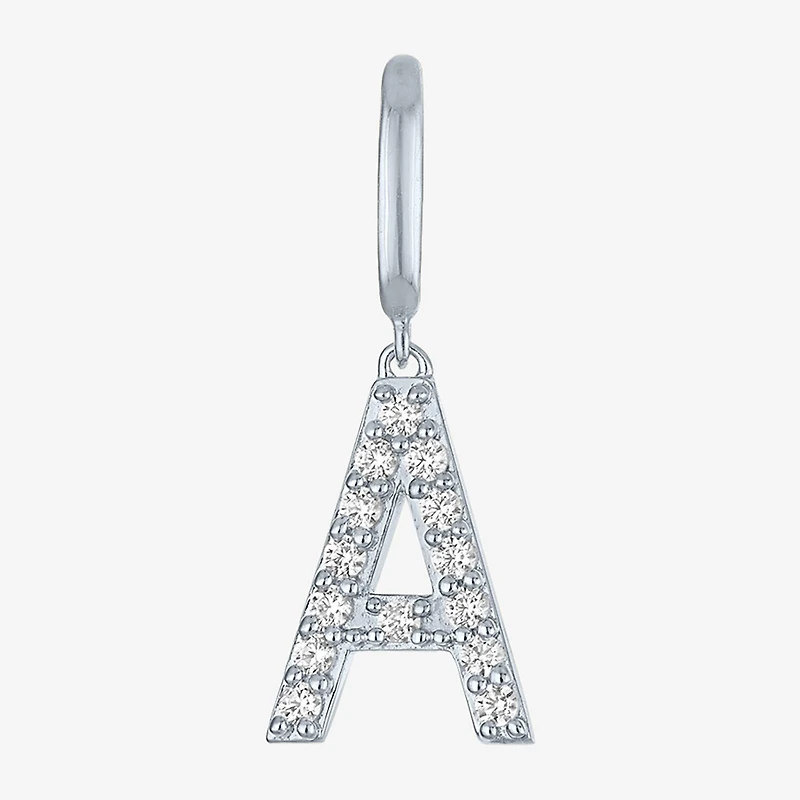 Charmed by Diamond Addiction Initials (G-H / Si2-I1) Womens 1/10 CT. T.W. Lab Grown White Sterling Silver Pendant