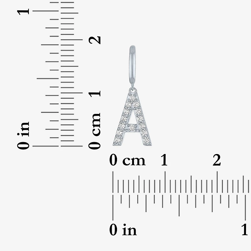 Charmed by Diamond Addiction Initials (G-H / Si2-I1) Womens 1/10 CT. T.W. Lab Grown White Sterling Silver Pendant