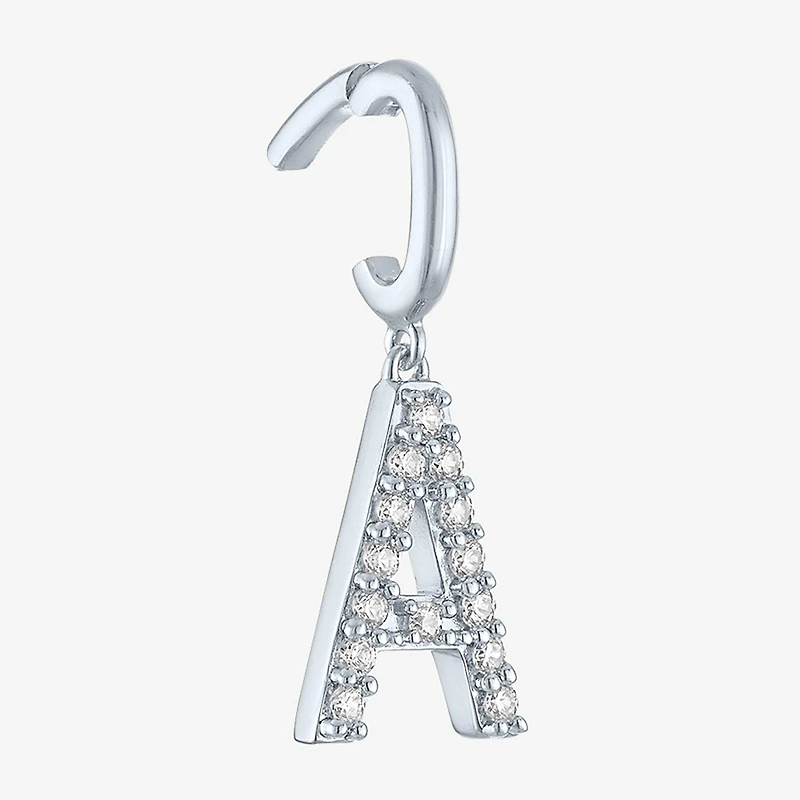 Charmed by Diamond Addiction Initials (G-H / Si2-I1) Womens 1/10 CT. T.W. Lab Grown White Sterling Silver Pendant