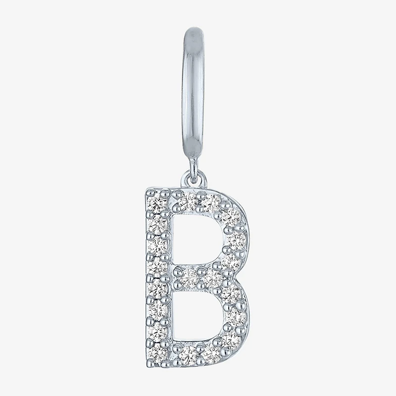 Charmed by Diamond Addiction Initials (G-H / Si2-I1) Womens 1/10 CT. T.W. Lab Grown White Sterling Silver Pendant