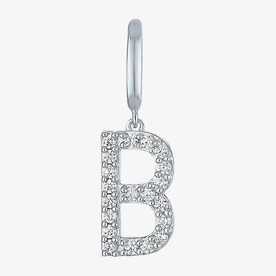 Charmed by Diamond Addiction Initials (G-H / Si2-I1) Womens 1/10 CT. T.W. Lab Grown White Sterling Silver Pendant