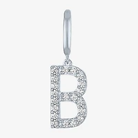 Charmed by Diamond Addiction Initials (G-H / Si2-I1) Womens 1/10 CT. T.W. Lab Grown White Sterling Silver Pendant