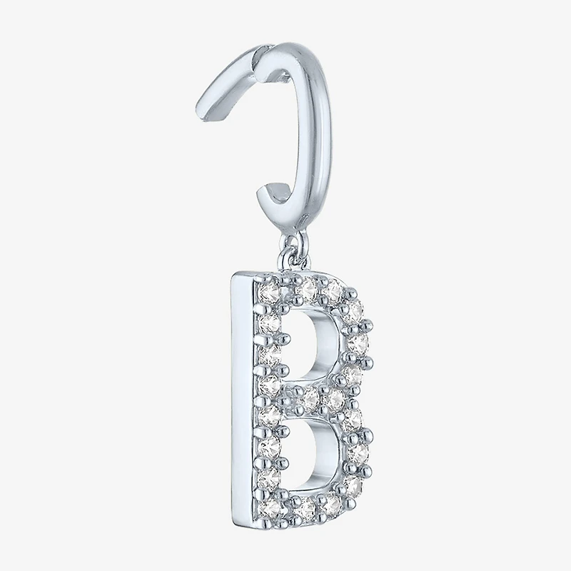 Charmed by Diamond Addiction Initials (G-H / Si2-I1) Womens 1/10 CT. T.W. Lab Grown White Sterling Silver Pendant