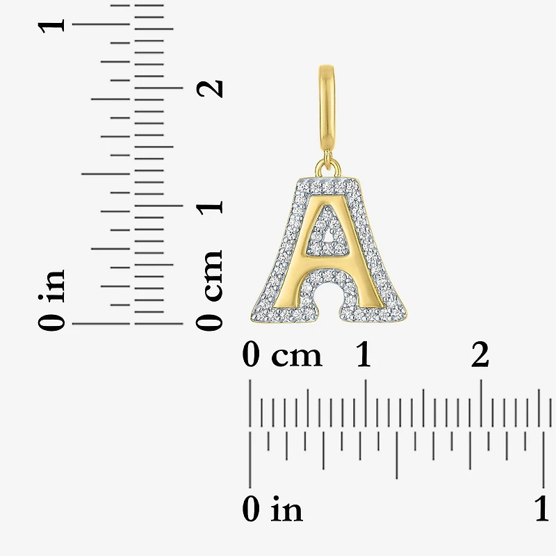 Charmed by Diamond Addiction Initial (G-H / Si2-I1) Womens 1/7 CT. T.W. Lab Grown White 14K Gold Over Silver Pendant