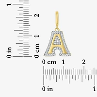 Charmed by Diamond Addiction Initial (G-H / Si2-I1) Womens 1/7 CT. T.W. Lab Grown White 14K Gold Over Silver Pendant