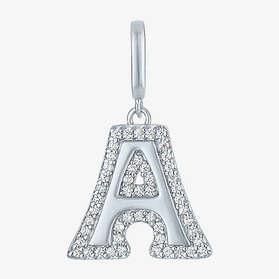 Charmed by Diamond Addiction Initial (G-H / Si2-I1) Womens 1/7 CT. T.W. Lab Grown White Sterling Silver Pendant