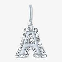 Charmed by Diamond Addiction Initial (G-H / Si2-I1) Womens 1/7 CT. T.W. Lab Grown White Sterling Silver Pendant