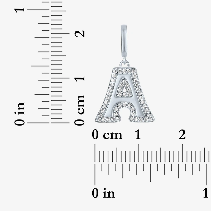 Charmed by Diamond Addiction Initial (G-H / Si2-I1) Womens 1/7 CT. T.W. Lab Grown White Sterling Silver Pendant