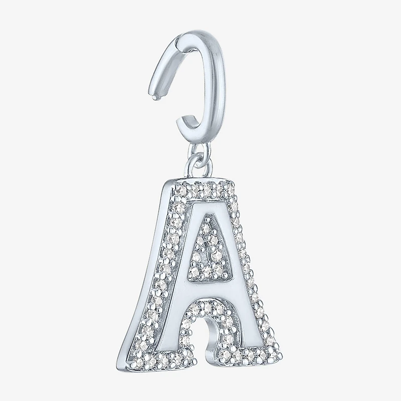 Charmed by Diamond Addiction Initial (G-H / Si2-I1) Womens 1/7 CT. T.W. Lab Grown White Sterling Silver Pendant