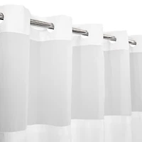 Awesome Home™ No Hook Slub Linen Texture Peva Snap-In Liner Shower Curtain