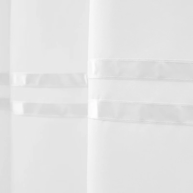 Awesome Home™ No Hook Stripe Snap-In Liner Shower Curtain