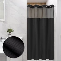Awesome Home™ No Hook Waffle Snap-In Liner Shower Curtain