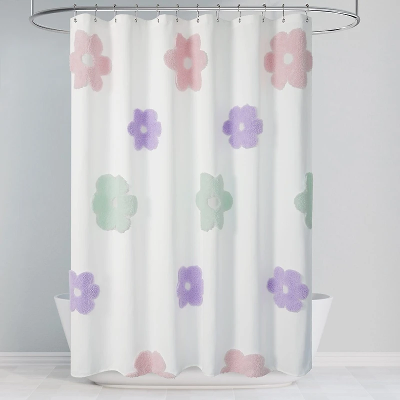 Awesome Home™ Tufted Flower Shower Curtain
