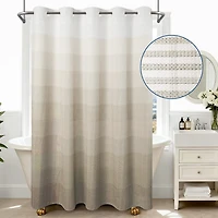 Awesome Home™ No Hook Ombre Waffle Snap-In Liner Shower Curtain