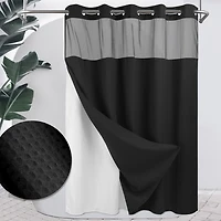 Awesome Home™ No Hook Waffle Snap-In Liner Shower Curtain