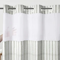 Awesome Home™ No Hook Plaid Waffle Snap-In Liner Shower Curtain