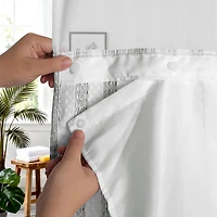Awesome Home™ No Hook Plaid Waffle Snap-In Liner Shower Curtain