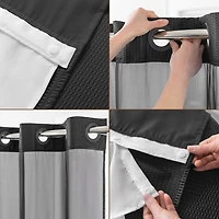 Awesome Home™ No Hook Embossed Snap-In Liner Shower Curtain