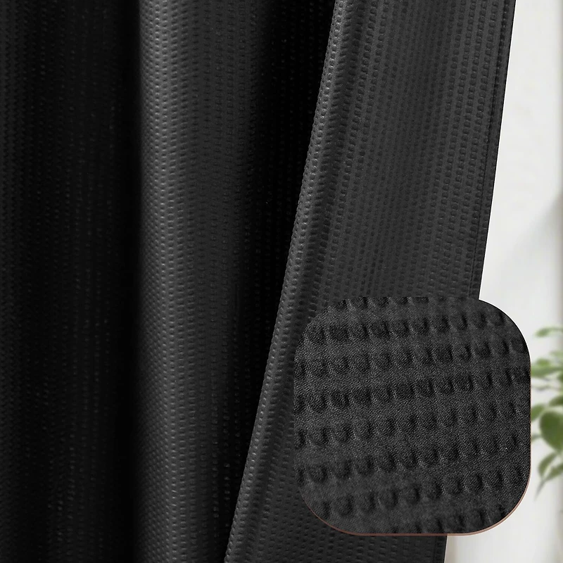 Awesome Home™ No Hook Embossed Snap-In Liner Shower Curtain