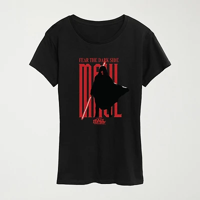 Womens Crew Neck Short Sleeve Regular Fit Star Wars Graphic T-Shirt